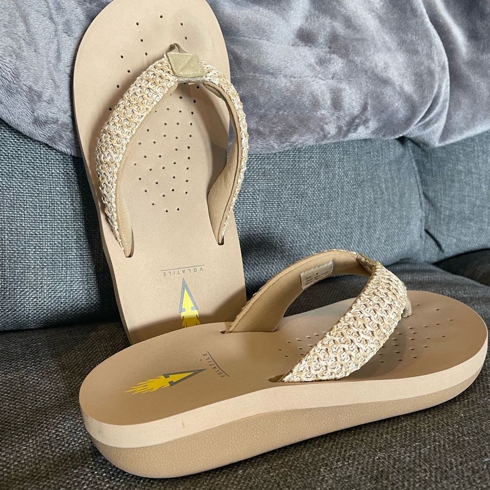 Volatile Pair of Flip Flop Sandals Size 8